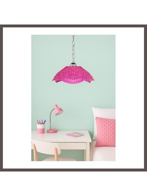 Bezos Pembe Akrilik Avize Modern Dekoratif Aydınlatma 35X35X12 cm ECO123