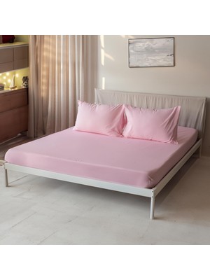 Odea Lastikli Çarşaf Seti (Yastık Kılıfı Dahil) (Pembe, 160 x 200)