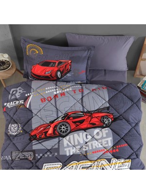 Denizli Çeyiz Clasy Tek Kişilik Ranforce Yorgan Seti Racing Team