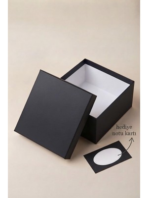 Odea Siyah Hediye Kutusu, Premium Karton Siyah Hediye Kutusu, 26X26X13 cm
