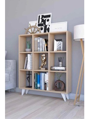 Gy Atelier Küp Kitaplık 9 Bölmeli Kare Kitaplık Raf Kütüphane