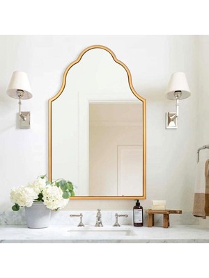 Gy Atelier 60X100 Asimetrik Duvar Dekor Aynası/kubbe Duvar Aynası/konsol Aynası/lüks Ayna Gold 60 x 100