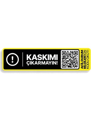 Tr 10'lu Paket Qr Kodlu Kask Acil Durum Bilgileri Etiketi