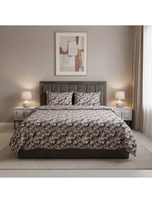Odea Tr Wova Home Vintage Bloom Üç Boyutlu Çift Kişilik Pamuklu Nevresim Takımı 200X220 cm Çiçek Desenli, Lastikli Çarşaflı