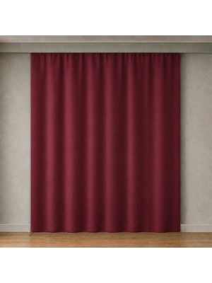 Odea Tr Blackout Karartma Fon Perde, Siparişe Özel Dikim | Gündüz Bile Karartır, Isı Yalıtımlı Tek Kanat | Düz Kornişe Hazır | Bordo, 225 cm Genişlik x 270 cm Uzunluk