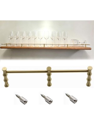 Odea Tr Raf Ray Çit, Ayakkabı Rafları, Kitaplıklar ve Şarap Rafları Için Pirinç Düşme Önleyici Çit Seti - Dekoratif Metal Raf Koruma Rayı, 30,5-88,9 Cm, Hafif Kahve, 80 cm L Devrilme Rayı