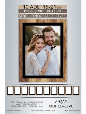Odea Tr Yhfoto 10 Adet 15X21 Çerçeve Ahşap-Siyah Şeritli Çerçeve Mdf Çerçeve Pvc'li Fotoğraf Kahverengi-Çok Renkli 15 x 21