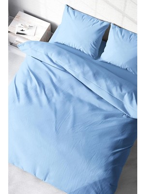 Odea Tr King Size Soft Mavi Lux Pamuk Ranforce Çift Kişilik Nevresim Takımı, Monohomeluxcknt