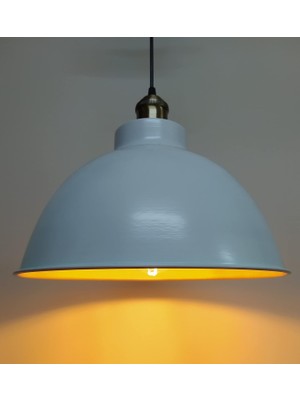 Tr Rsylight Retro Metal Sarkıt Avize Rustik Tekli Sarkıt Siyah Içi Beyaz Mutfak Cafe Beyaz RT801