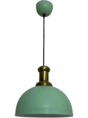 Tr Retro Metal Dekoratif Yeşil Rustik Tekli Sarkıt Avize Çap 30 cm