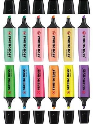 Odea Tr Stabılo 6 Pastel 6 Canlı Renk Boss 12'li Kalem Seti