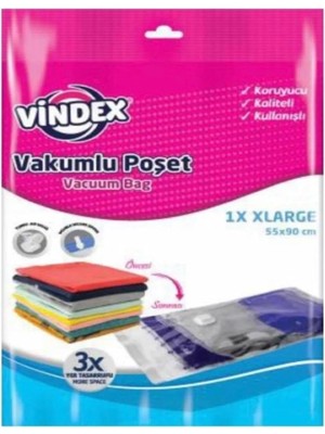 Odea Tr Vindex Vakumlu Giyisi Yastık Yorgan Saklama Torbası Poşeti Hurç - Large - 55X90 Cm. -1 Adetlik Paket