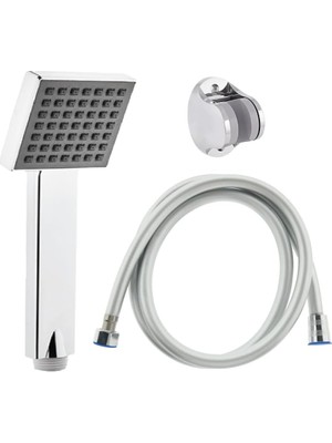 Odea Tr Quadro Duş Başlığı + Vera Pvc Duş Hortumu + Mafsal Duş Seti Duş Takımı