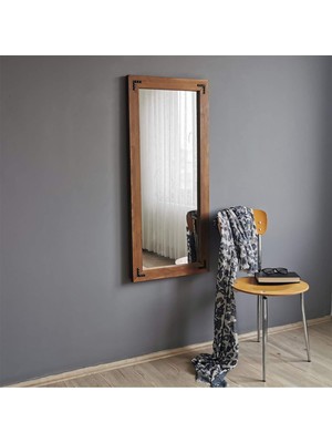 Tr Doğal Ahşap Dekoratif Duvar Salon Ofis Boy Ayna 50X110CV