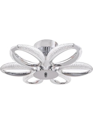 Tr Defne Modern Tasarım Enerji Tasarruflu Kristal Görünümlü 6'li LED Avize (Beyaz Işık) Salon