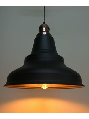 Tr Rsylight Retro Metal Sarkıt Avize Rustik Tekli Sarkıt Siyah Cafe Mutfak Aydınlatma Siyah RYS00