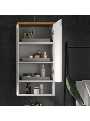 Odea Tr Tek Kapaklı Askıda 4 Raflı Banyo Dolabı Havlu Sabunluk Kiler Erzak Ekmek