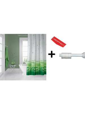 Tr Banyo Duş Perdesi 5020 120X200 Perde Borusu Askı Aparatı 90X130 Hediyeli