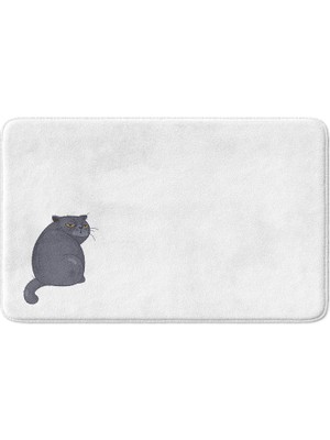 Odea Tr Banyo Paspası, Kaymaz Taban, Makinede Yıkanabilir, Çok Amaçlı Halı, Banyo Dekoru (40X60CM)