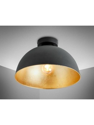 Tr Retro Metal Dekoratif Rustik Siyah Tavan Plofyoner Avize Çap 30 cm