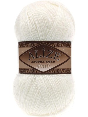 Odea Tr Alize Angora Gold Simli El Örgü Ipi 5 Adet (Açık Krem 62)