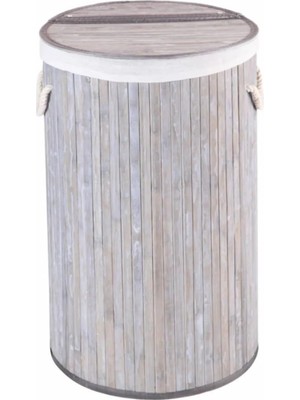 Odea Tr Gri Katlanır Bambu Çamaşır Sepeti