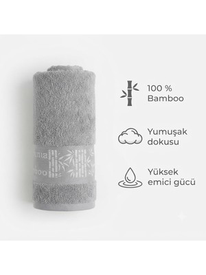 Odea Tr Büyük Banyo Havlusu, Gri 100% Bambu Emici Yumuşak Hızlı Kuruyan Yüksek Kaliteli Bamboo Spa Plaj Havlu 98 * 153 cm