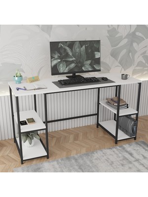 Odea Tr 140 * 50 cm Metal Çalışma Bilgisayar Ofis Masası Kitaplıklı