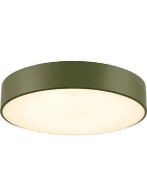 Tr Yuvarlak LED Plafonyer | Entegre 30W LED 4200LM 3000K | 30X10 cm Ölçü | Zeytin Yeşili | Salon