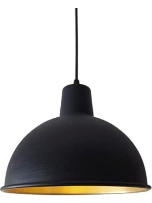 Odea Tr Rsylight Retro Metal Sarkıt Avize Rustik Tekli Sarkıt Siyah Içi Sarı Siyah RT2036000