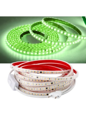 Odea Tr Şerit Led, 220V Yüksek Parlaklık, 120 Led/m, Tak Çalıştır, Fişli Anahtarlı, Silikonlu Iç/dış Mekan, Yapışkanlı, Mutfak, Tezgah Altı, Mobilya, Asma Tavan, Bahçe, SB-6508 (Yeşil, 5 Metre)