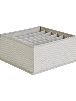 Odea Tr 6 Bölmeli Gri Balıksırtı Çekmece Içi Düzenleyici Kutu 28 x 28 x 13 cm