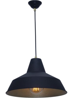 Odea Tr Retro Rustik Model Modern Metal Tekli Sarkıt Siyah Avize Siyah/gold Tek Ebat 3506-SVM14BG