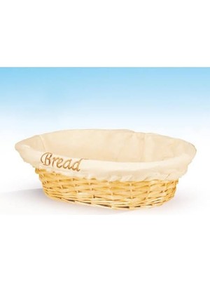 Odea Tr Hasır Ekmek Sepeti, Oval, Doğal Renk, Kumaş Astarlı, Sofra Servisi Için 28X21X9