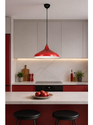 Odea Tr Nil Özel Tasarım Modern Dekoratif Cafe Sarkıt Cafe - Mutfak Tekli Avize (Kırmızı)