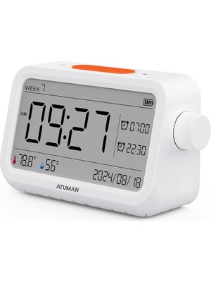 Odea Tr Mt2 3in1 Dijital Masa Saati Oda Termometresi Nem Ölçer Pomodoro Kronometre Tek Şarjla 180 Güne Varan Batarya Süresi Çalar Saat