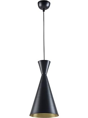 Odea Tr Mylights Retro Metal Sarkıt Avize Siyah Içi Sarı Rustik Tekli