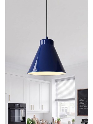 Odea Tr Liva Metal Sarkıt Avize, Bohem Tavan Lambası ve Salon Oturma Odası Aydınlatması - Lacivert - 20 cm – Modern Dekoratif Avize, Tavan Aydınlatması