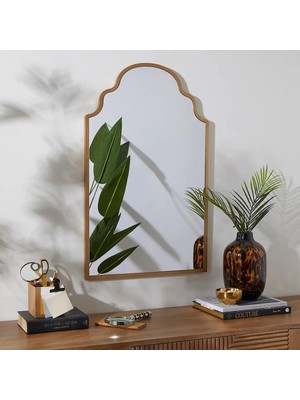 Odea Tr Asimetrik Ayna/asimetrik Duvar Dekor Aynası/konsol Aynası/dekor Aynası Gold 50 x 80