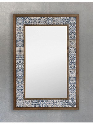 Odea Tr Oscar Stone Decor Masif Çerçeveli Mozaik Taş (Mermer) Ayna 43 cm x 63 cm Seramik Desenli-Dresuar Aynası