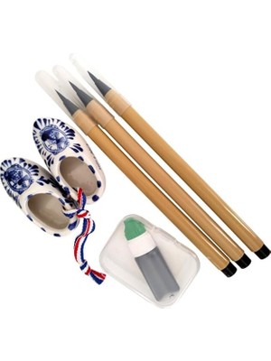 Odea Tr Fırça Uçlu Mürekkep Dolumlu, Brush Pen, Kurt Kılı, Hazneli, Siyah-Çini, Seramik Tahrir Fırçası 3 Ad