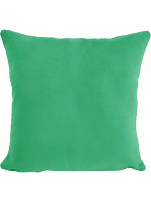 Tr Çift Taraflı 43X43 cm Su Yeşili Rengi Kadife Dokulu Yastık Kırlent Kılıfı (Su Yeşili)