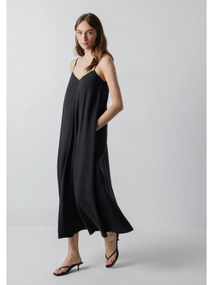 Mavi (Tencel™) Modal Karışımlı Askılı Mor Elbise 1310949-70666