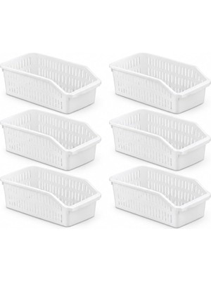 Odea Tr 09 1082 Orgamix 6'li Buzdolabı Içi Düzenleyici Sepet - Mutfak Dolap Içi Sebze Meyve Organizer Sepeti (Beyaz)
