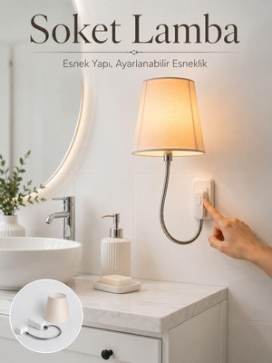 Odea Tr Soket Tipi Ayarlanabilir Başlıklı Dekoratif Gece Lambası