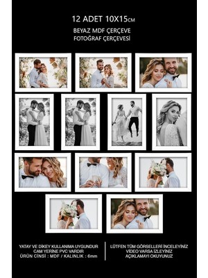 Odea Tr Yhfoto 12 Adet 10X15 Beyaz Mini Mdf Seti Beyaz
