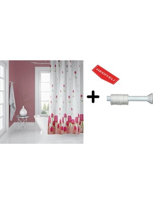 Odea Tr Banyo Duş Perdesi 7017 120X200 Perde Borusu Askı Aparatı 90X130 Hediyeli
