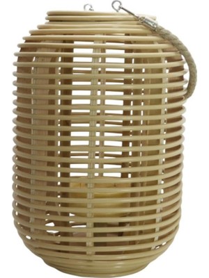 Odea Tr T.concept Dekoratif Halatlı Rattan Cam Hazneli Mumluk Küçük