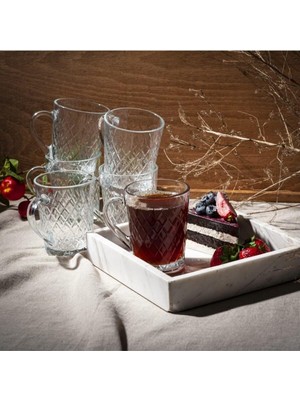 Odea Tr Paşabahçe 55723 Rubby 6'li Kulplu Çay Fincanı