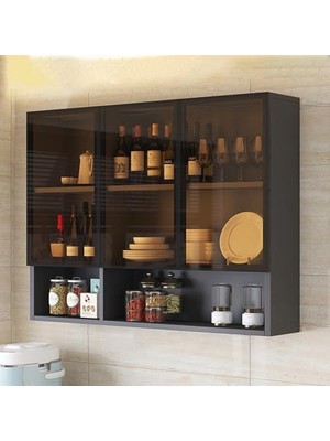 Odea Tr Banyo, Mutfak ve Oturma Odası Için Şık ve Dar Cam Duvar Dolabı - Geri Çekilebilir Saplı Şık ve Pratik Tuvalet Dolabı, Kahverengi/gri Kaplama, Düzenleyici